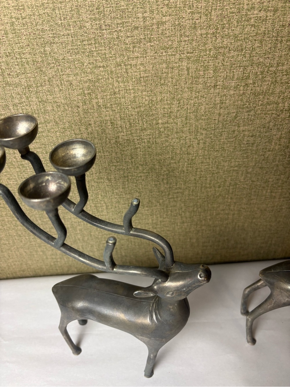 Vintage Godinger Silver Art Christmas 6 Point Reindeer Candelabra set - Picture 4 of 6